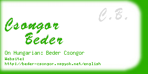 csongor beder business card